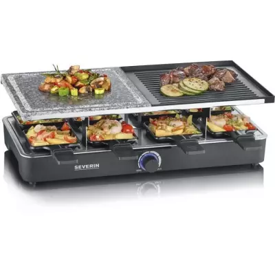 Raclette Gril SEVERIN - RG2376 - 8 personnes - Pierre de Cuisson Naturelle