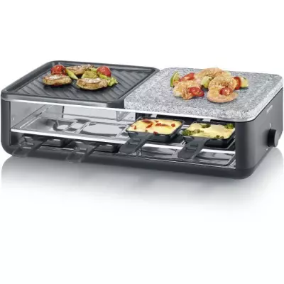 Raclette Gril SEVERIN 8 pers. - Pierre Naturelle et Plaque Réversible