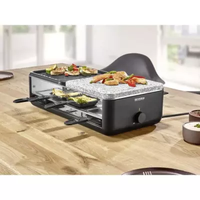 Raclette Gril SEVERIN 8 pers. - Pierre Naturelle et Plaque Réversible