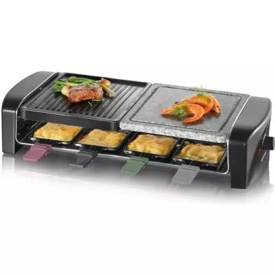 SEVERIN RG9645 Appareil à raclette 8 personnes - Noir - Compact et convivial