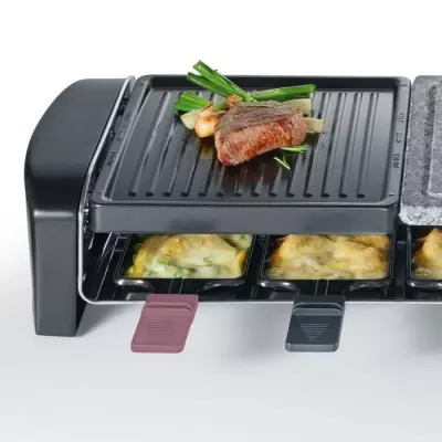 SEVERIN RG9645 Appareil à raclette 8 personnes - Noir - Compact et convivial