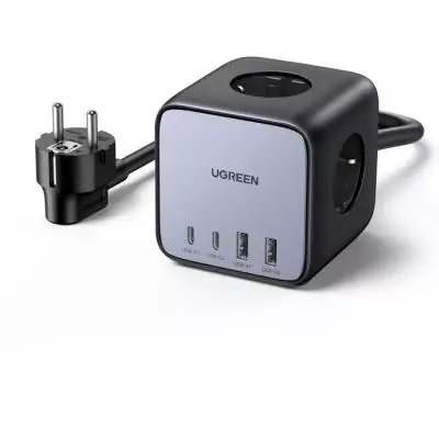 Chargeur rapide de bureau - UGREEN - 65W - Avec prises intégrées - Gris / Noir Chargeur rapide de bureau - UGREEN - 65W - Avec prises intégrées - Gris / Noir