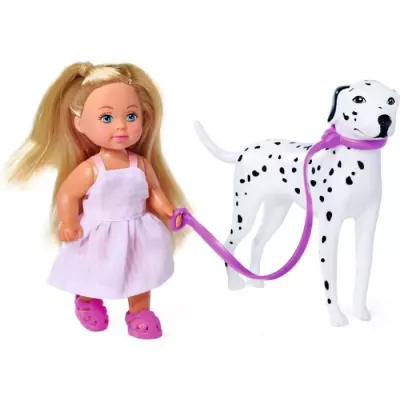Steffi Love et Evi Love : Poupées Dalmatien avec Figurines et Trotinette