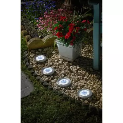 Pack de 4 Spots solaires UpSMART GARDEN - Éclairage puissant - Design acier - SPOT EXTERIEUR