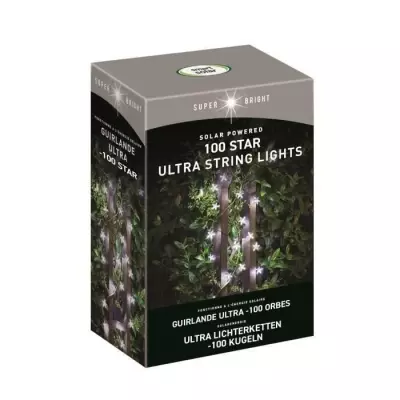 Guirlande d'extérieur SMARDTV Ultra 100 LED - Energie solaire - Blanc froid - 21,8m