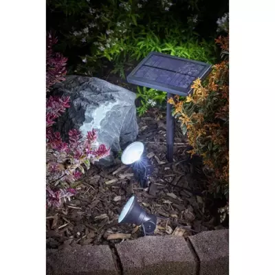 Guirlande solaire SMARDTV - Multi-spots 5L - Blanc froid - 5 lumens
