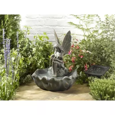 Fontaine Solaire SMARDTV Fée Bronze Sophistiqué 43x34x34cm