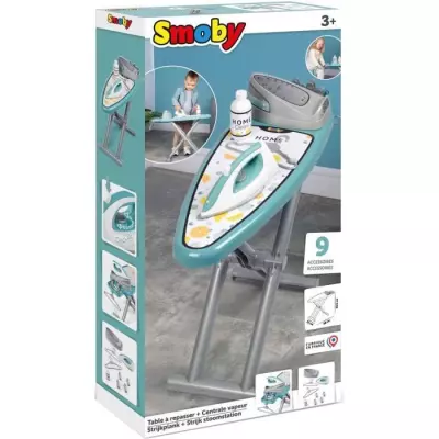 Smoby - Planche à repasser + Station vapeur + 9 accessoires