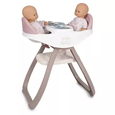 Chaise haute jumeaux pour poupée: compacte et pratique