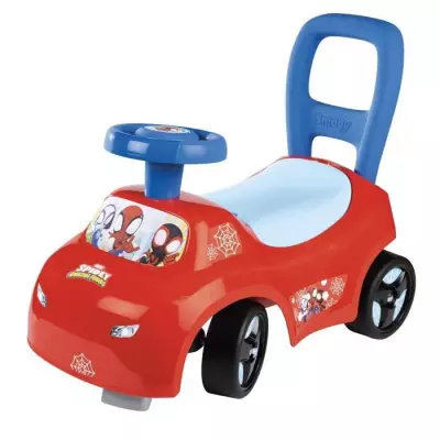 Smoby Porteur Auto 2 en 1 Spidey - Coffre sous la selle - Fabriqué en France