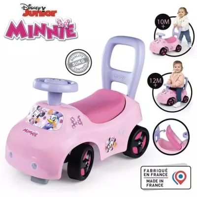 Porteur auto enfant 2 en 1 Minnie - Pratique pour les balades dès 10 mois!