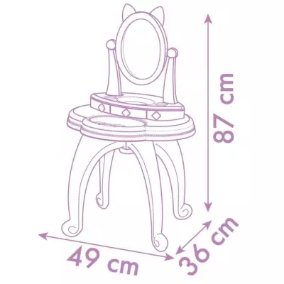 Coiffeuse enfant 2 en 1 avec tabouret et accessoires