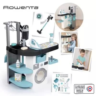 Smoby Rowenta Buanderie Enfant avec 17 Accessoires - Sons Réalistes