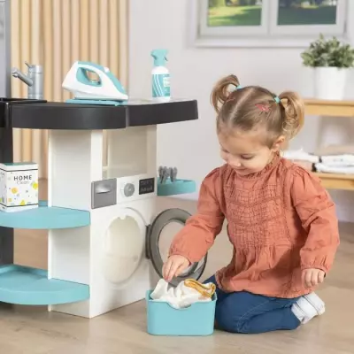 Smoby Rowenta Buanderie Enfant avec 17 Accessoires - Sons Réalistes