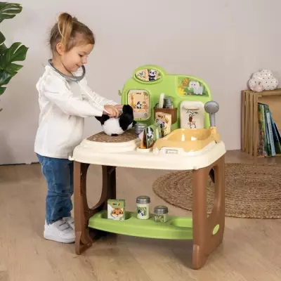 Smoby - Centre Vétérinaire Zoo avec Peluche Panda et Accessoires