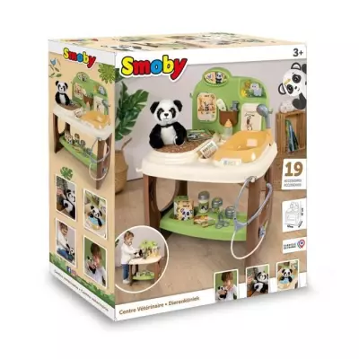 Smoby - Centre Vétérinaire Zoo avec Peluche Panda et Accessoires
