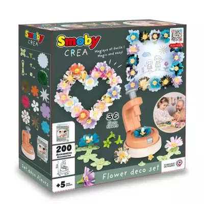 Smoby - Set création fleurs décoratives - 200 accessoires
