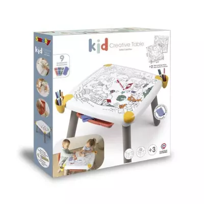 Table enfant Créative Smoby: Feutre effaçable, 2 grandes feuilles de coloriage