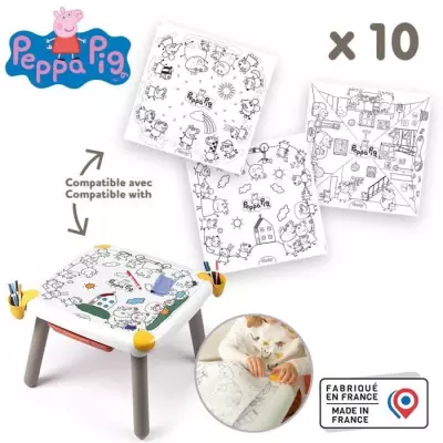 Feuilles de coloriages Peppa Pig pour table créative Smoby