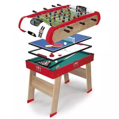 Babyfoot Powerplay 4 en 1 - Billard, palet et ping pong - 120x90x86