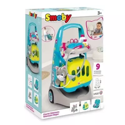 Chariot vétérinaire Smoby 3 ans - Peluche chaton incluse
