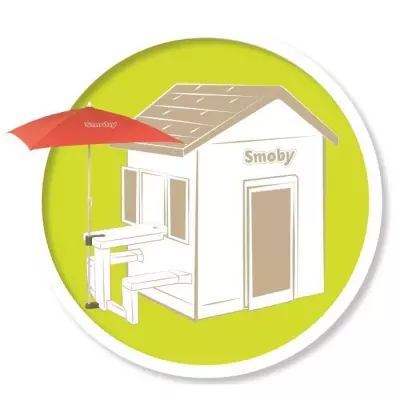 Parasol Smoby pour tables pique-nique - Rouge - Made in France