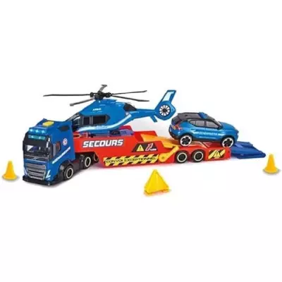 Camion Porteur 40cm + Hélicoptère + Véhicule de Gendarmerie - Dickie / Dimensions: 9x43x18 cm
