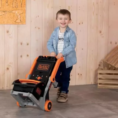 Établi Smoby Black+Decker 3-en-1 - 19 Accessoires - Fabriqué en France