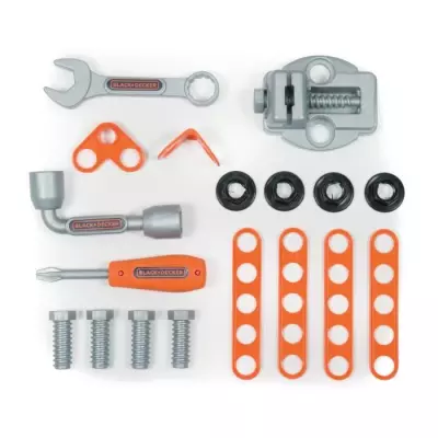 Établi Smoby Black+Decker 3-en-1 - 19 Accessoires - Fabriqué en France