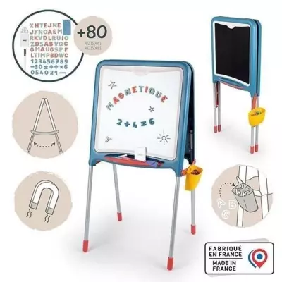 Tableau Tubes Double Face Magnétique et Ardoise - 80 Accessoires - Dès 3 ans