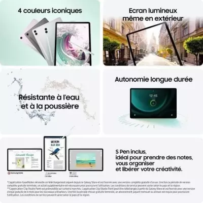 Tablette Samsung Galaxy Tab S9 FE+ 12,4 5G 256Go Anthracite - Superbe tablette tactile