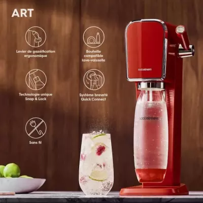 Machine à soda écologique - Sodastream Art Mandarine - Recharge gaz 60L
