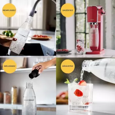 Machine à soda écologique - Sodastream Art Mandarine - Recharge gaz 60L