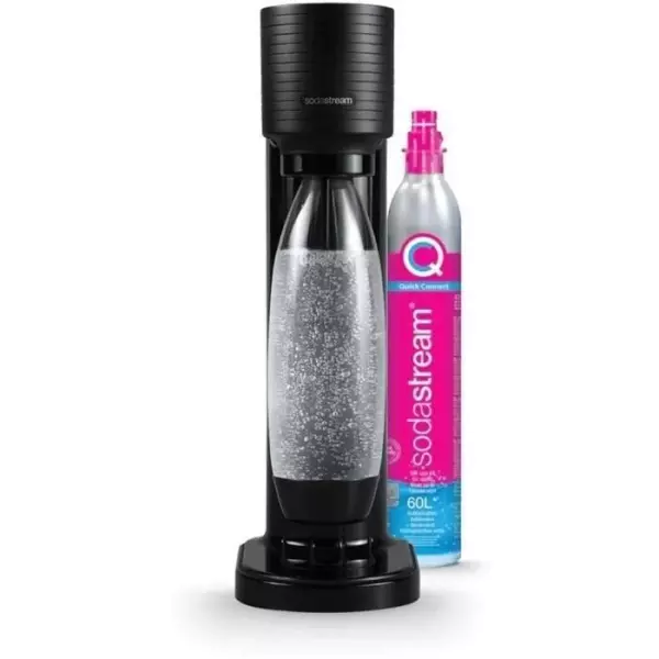 SodaStream GAIA Machine a Eau Pétillante - Pack 1 Bouteille 1L Compatible Lave-Vaisselle + 1 Recharge de Gaz 60L a Clipser - No