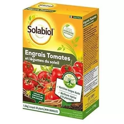 Engrais Tomates et Légumes Fruits Solabiol SOTOMY15 - 1,5 Kg