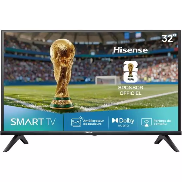 Hisense 32A4Q - TV LED 32 (80 cm) - HD 1366x768 - TV connecté - 2xHDMI 1.4 - WiFi