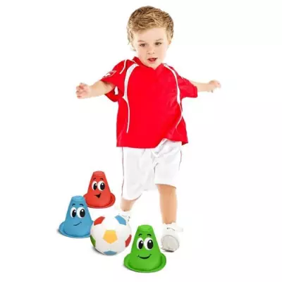 Ensemble de Foot pré-scolaire STAMP avec Balle et 3 cônes - Mixte - A partir de 2 ans