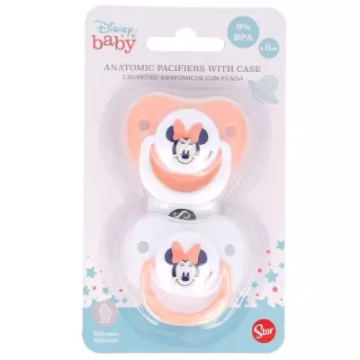 Lot de 2 sucettes anatomique Minnie Disney pour bébés de plus de 6mois