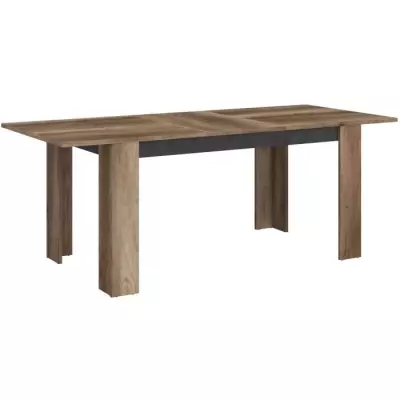 Table à manger extensible STEIN - Chêne et Steam Black - 6 pers