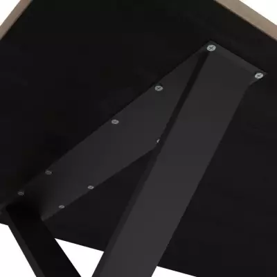 Table STOUT Rectangulaire 180x90 cm - Décor mélamine halifax - Pied en X noir mat