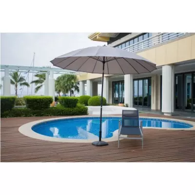 Parasol droit Shanghai inclinable 3m - Aluminium & polyester - Taupe