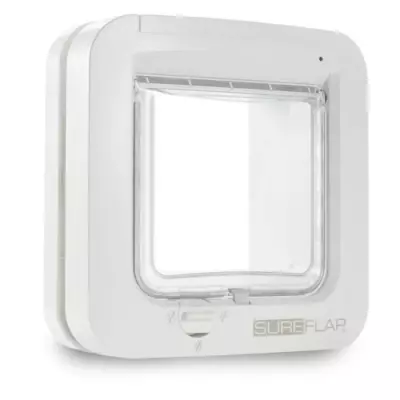 CHATIÈRE POUR CHAT : SUREFLAP à puce électronique - Blanc - 142 mm x 120 mm