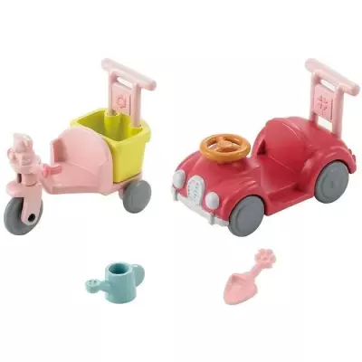 Ensemble SYLVANIAN FAMILIES - Tricycle & Mini Voiture Bébés - Jaune