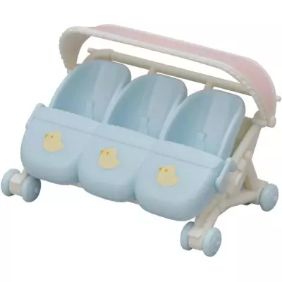 Poussette triple SYLVANIAN FAMILIES - Le village - Avec couverture - 3 ans
