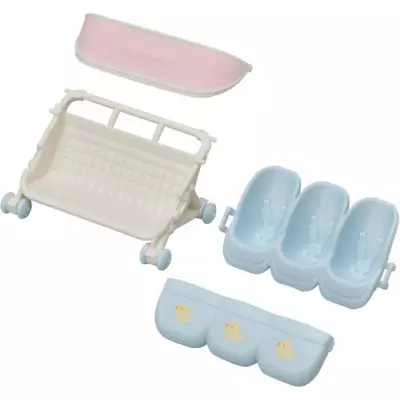Poussette triple SYLVANIAN FAMILIES - Le village - Avec couverture - 3 ans