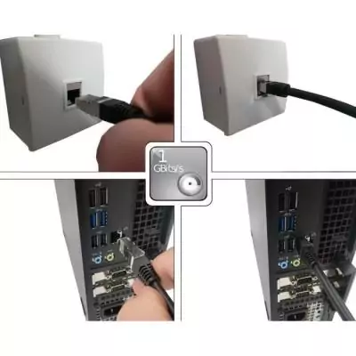 Câble RJ45 - LINEAIRE - PCC6FNB - Cat.6 - Blindé - F/UTP - Noir - 1m