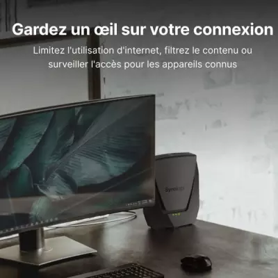 Routeur WiFi 6 Mesh Dual band 3 Gbit/s SYNOLOGY WRX560 Gris - Commutateur 4 ports