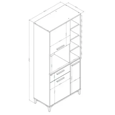 Buffet de cuisine contemporain blanc brillant - ECO - 3 portes