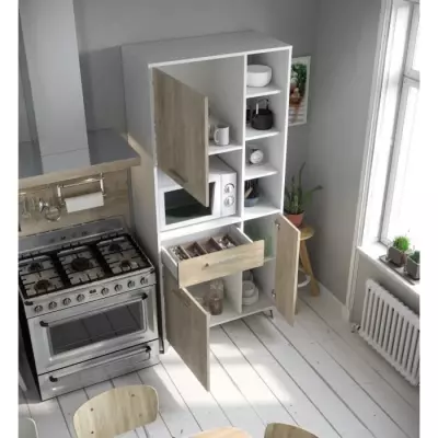 Buffet de cuisine 80cm chêne - Compact et pratique