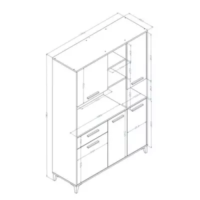 Buffet de cuisine blanc brillant contemporain - Eco-friendly - L 120 cm